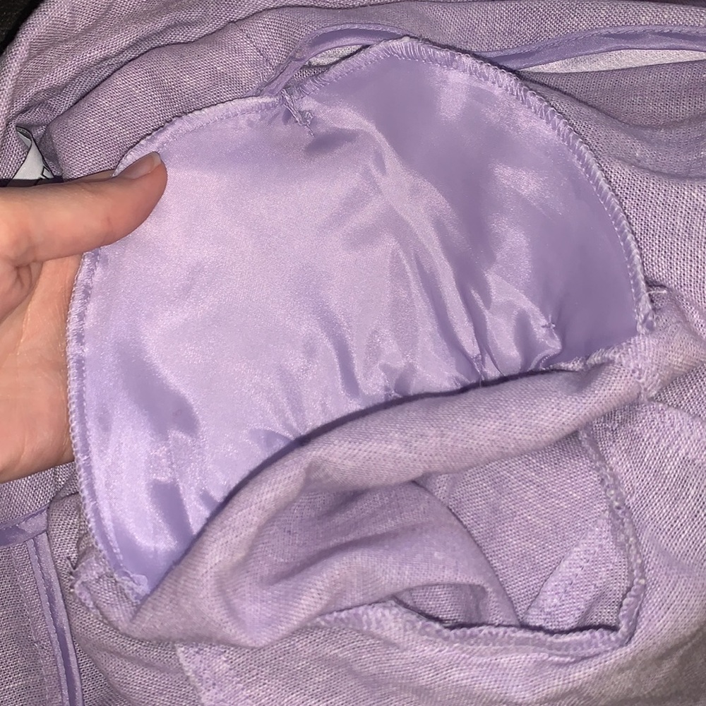 Liz Clairboune | Classic Fit Linen Blazer in Lavender Size 6 - Picture 9 of 11